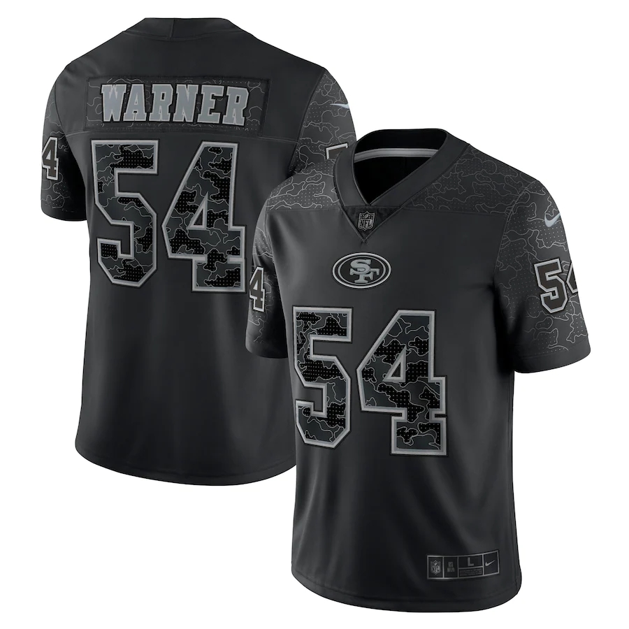 San Francisco 49ers #54 Fred Warner Black Men's Black Reflective Limited Jersey cheap jerseys for sale - CheapJerseys.Shop