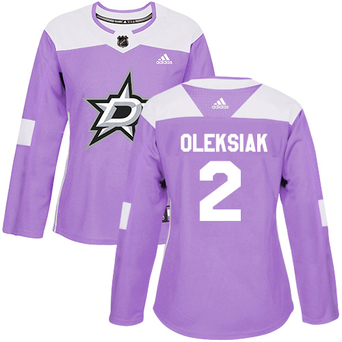 Dallas Stars #2 Jamie Oleksiak Purple Authentic Fights Cancer Women's Stitched Jersey Womens cheap jerseys for sale - CheapJerseys.Shop