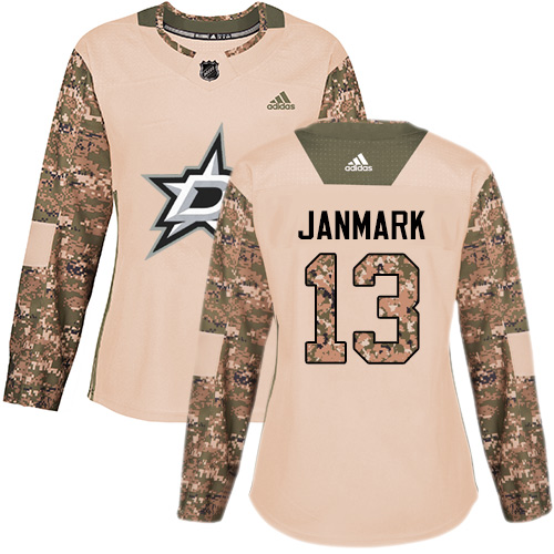 Dallas Stars #13 Mattias Janmark Camo Authentic 2017 Veterans Day Women's Stitched Jersey Womens cheap jerseys for sale - CheapJerseys.Shop
