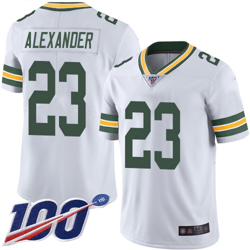 Packers #23 Jaire Alexander White Men's Stitched 100th Season Vapor Limited Jersey cheap jerseys for sale - CheapJerseys.Shop