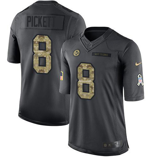 Steelers #8 Kenny Pickett Black Youth Stitched Limited 2016 Salute To Service Jersey cheap jerseys for sale - CheapJerseys.Shop