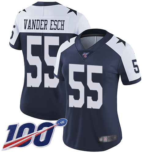 Cowboys #55 Leighton Vander Esch Navy Blue Thanksgiving Women's Stitched 100th Season Vapor Throwback Limited Jersey cheap jerseys for sale - CheapJerseys.Shop