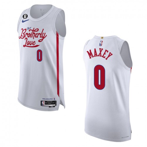 Philadelphia Philadelphia 76ers #0 Tyrese Maxey White 2022-23 Authentic Jersey - City Edition Mens cheap jerseys for sale - CheapJerseys.Shop