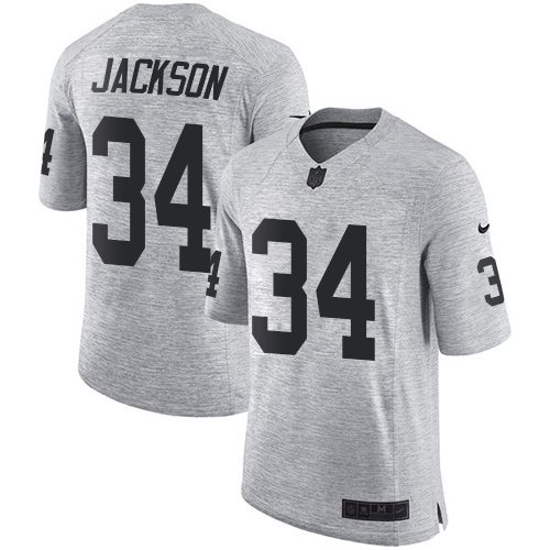 Raiders #34 Bo Jackson Gray Men's Stitched Limited Gridiron Gray II Jersey cheap jerseys for sale - CheapJerseys.Shop