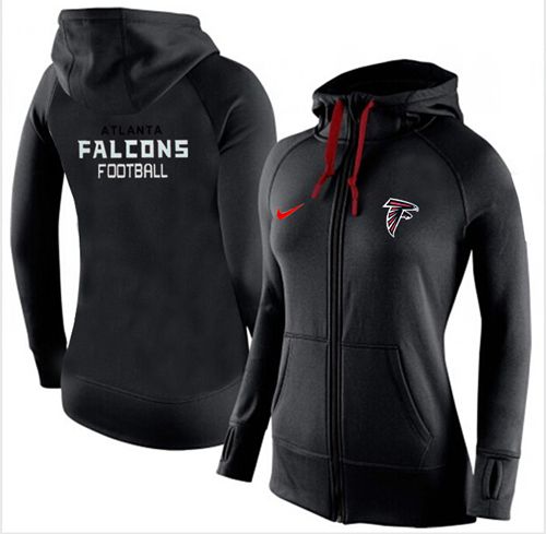 Women's Atlanta Falcons Full-Zip Performance Hoodie Black cheap jerseys for sale - CheapJerseys.Shop