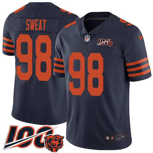Bears #98 Montez Sweat Navy Blue Alternate Youth Stitched 100th Season Vapor Limited Jersey cheap jerseys for sale - CheapJerseys.Shop