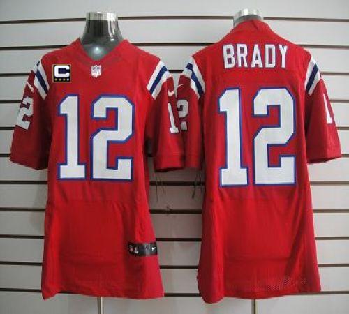 Patriots #12 Tom Brady Red Alternate With C Patch Men's Stitched Elite Jersey cheap jerseys for sale - CheapJerseys.Shop