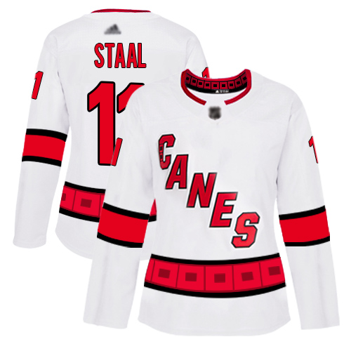 Carolina Hurricanes #11 Jordan Staal White Road Authentic Women's Stitched Jersey Womens cheap jerseys for sale - CheapJerseys.Shop
