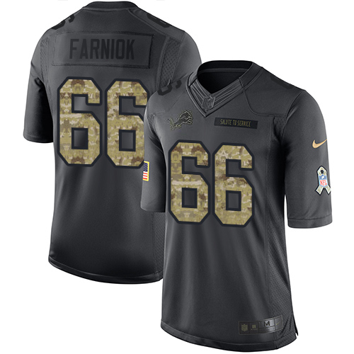Lions #66 Matt Farniok Black Men's Stitched Limited 2016 Salute To Service Jersey cheap jerseys for sale - CheapJerseys.Shop
