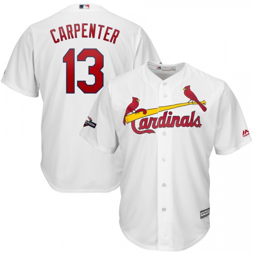 St. Louis St.Louis Cardinals #13 Matt Carpenter Majestic 2019 Postseason Official Cool Base Player Jersey White Men's cheap jerseys for sale - CheapJerseys.Shop