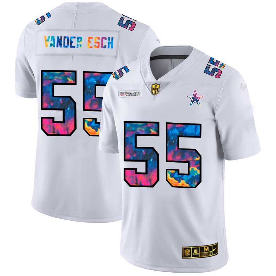 Dallas Cowboys #55 Leighton Vander Esch Men's White Multi-Color 2020 Crucial Catch Limited Jersey cheap jerseys for sale - CheapJerseys.Shop