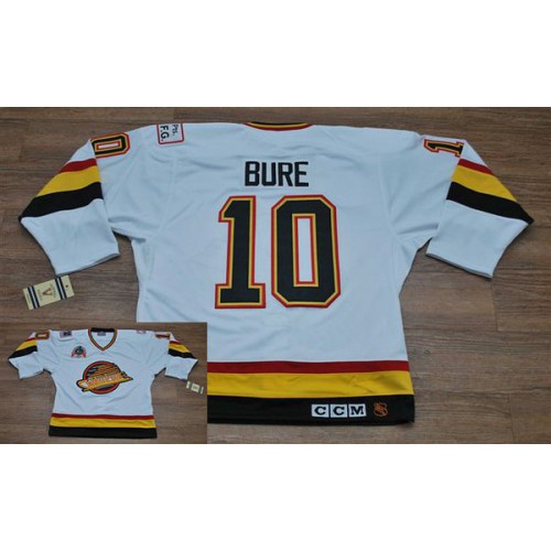 Vancouver Canucks #10 Pavel Bure Stitched White CCM Throwback Vintage Jersey Men's cheap jerseys for sale - CheapJerseys.Shop