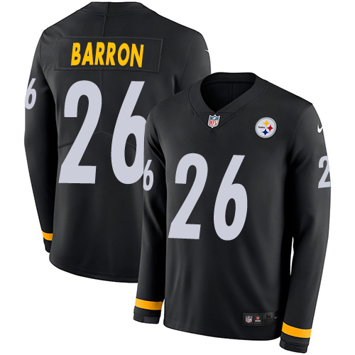 Pittsburgh Steelers #26 Mark Barron Black Team Color Men's Stitched Limited Therma Long Sleeve Jersey Men's cheap jerseys for sale - CheapJerseys.Shop