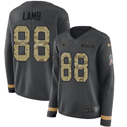 Cowboys #88 CeeDee Lamb Anthracite Salute To Service Women's Stitched Limited Therma Long Sleeve Jersey cheap jerseys for sale - CheapJerseys.Shop