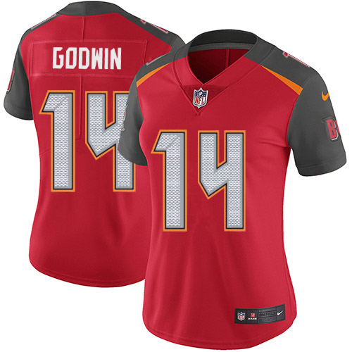 Buccaneers #14 Chris Godwin Red Team Color Women's Stitched Vapor Untouchable Limited Jersey cheap jerseys for sale - CheapJerseys.Shop
