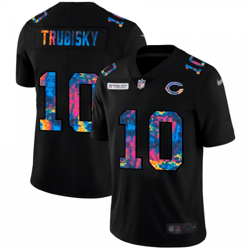 Chicago Chicago Bears #10 Mitchell Trubisky Men's Multi-Color Black 2020 Crucial Catch Vapor Untouchable Limited Jersey Men's cheap jerseys for sale - CheapJerseys.Shop