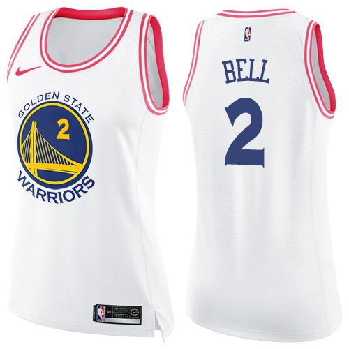 Golden State Warriors #2 Jordan Bell White/Pink Womens Swingman Fashion Jersey Womens cheap jerseys for sale - CheapJerseys.Shop