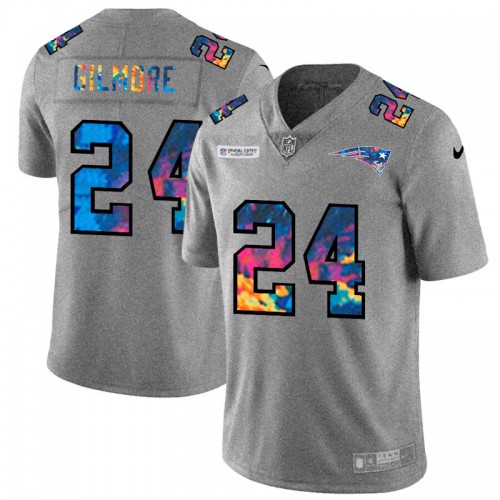 New England New England Patriots #24 Stephon Gilmore Men's Multi-Color 2020 Crucial Catch Jersey Greyheather Men's cheap jerseys for sale - CheapJerseys.Shop
