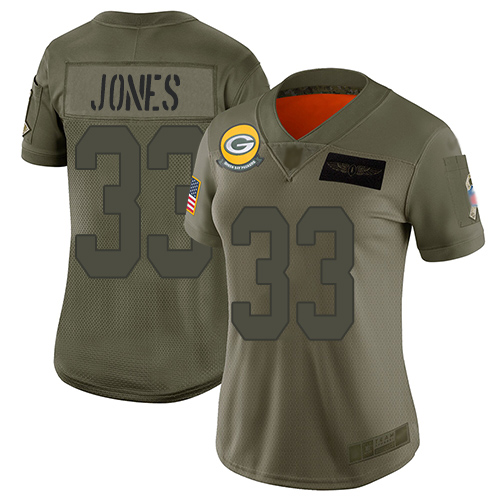 Packers #33 Aaron Jones Camo Women's Stitched Limited 2019 Salute To Service Jersey cheap jerseys for sale - CheapJerseys.Shop