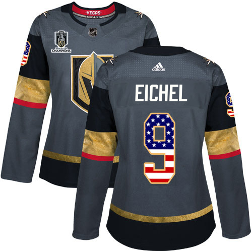 Golden Knights #9 Jack Eichel Grey 2023 Stanley Cup Champions Home Authentic USA Flag Women's Stitched Jersey cheap jerseys for sale - CheapJerseys.Shop