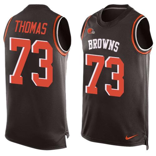 Browns #73 Joe Thomas Brown Team Color Men's Stitched Limited Tank Top Jersey cheap jerseys for sale - CheapJerseys.Shop