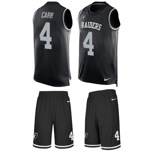 Raiders #4 Derek Carr Black Team Color Men's Stitched Limited Tank Top Suit Jersey cheap jerseys for sale - CheapJerseys.Shop
