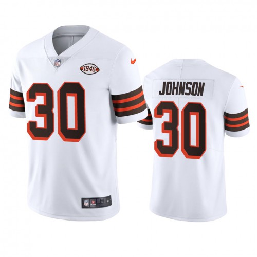 Cleveland Cleveland Browns #30 D'Ernest Johnson 1946 Collection Alternate Vapor Limited Jersey - White Men's cheap jerseys for sale - CheapJerseys.Shop