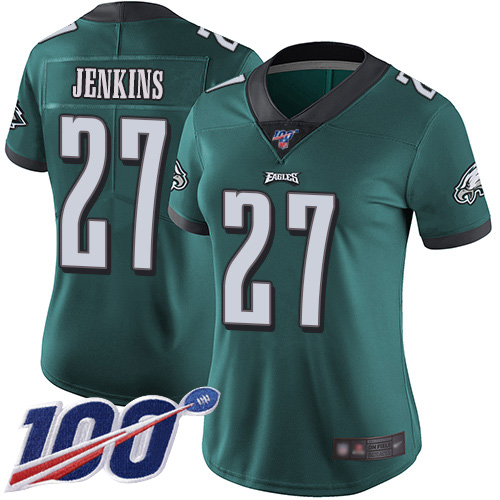 Philadelphia Eagles #27 Malcolm Jenkins Midnight Green Team Color Women's Stitched 100th Season Vapor Limited Jersey Womens cheap jerseys for sale - CheapJerseys.Shop