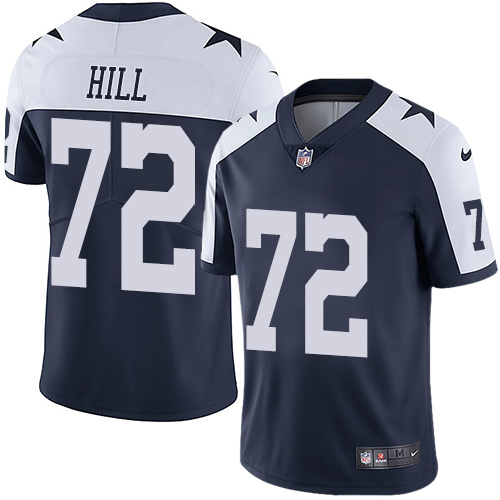 Dallas Cowboys #72 Trysten Hill Navy Blue Thanksgiving Men's Stitched Vapor Untouchable Limited Throwback Jersey Men's cheap jerseys for sale - CheapJerseys.Shop