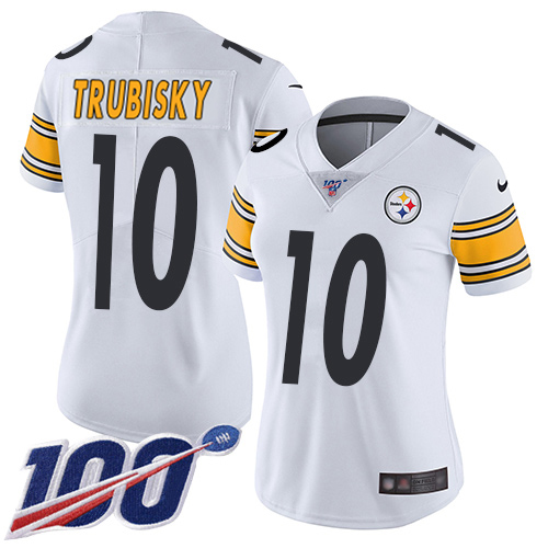 Steelers #10 Mitchell Trubisky White Women's Stitched 100th Season Vapor Untouchable Limited Jersey cheap jerseys for sale - CheapJerseys.Shop