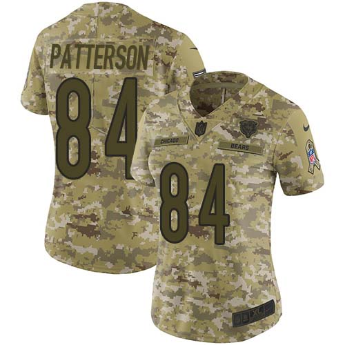 Chicago Bears #84 Cordarrelle Patterson Camo Women's Stitched Limited 2018 Salute To Service Jersey Womens cheap jerseys for sale - CheapJerseys.Shop