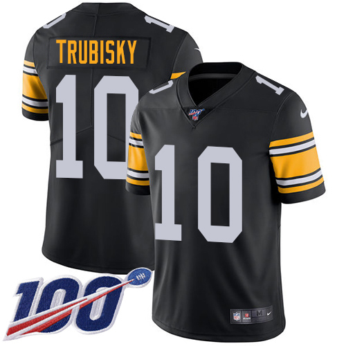 Steelers #10 Mitchell Trubisky Black Alternate Men's Stitched 100th Season Vapor Limited Jersey cheap jerseys for sale - CheapJerseys.Shop