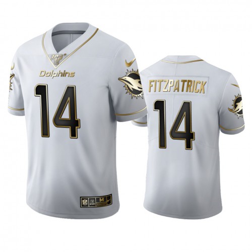 Miami Miami Dolphins #14 Ryan Fitzpatrick Men's White Golden Edition Vapor Limited 100 Jersey Men's cheap jerseys for sale - CheapJerseys.Shop