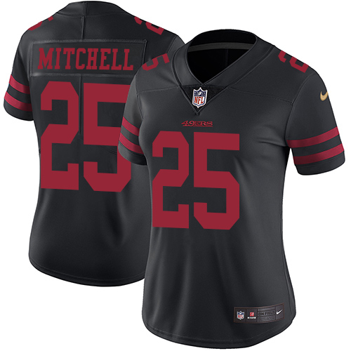 49ers #25 Elijah Mitchell Black Alternate Women's Stitched Vapor Untouchable Limited Jersey cheap jerseys for sale - CheapJerseys.Shop