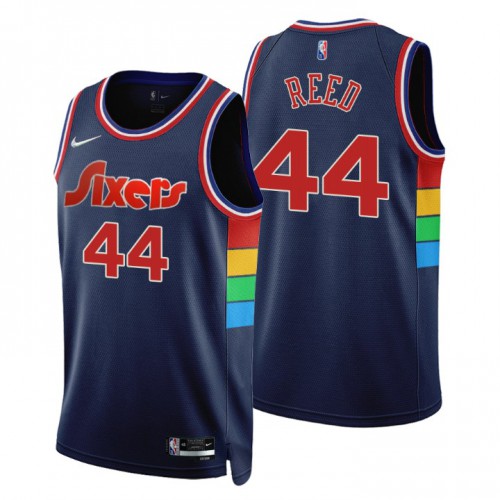 Philadelphia 76ers #44 Paul Reed Navy Mens 75th Anniversary Diamond Swingman Jersey - Icon Edition Mens cheap jerseys for sale - CheapJerseys.Shop