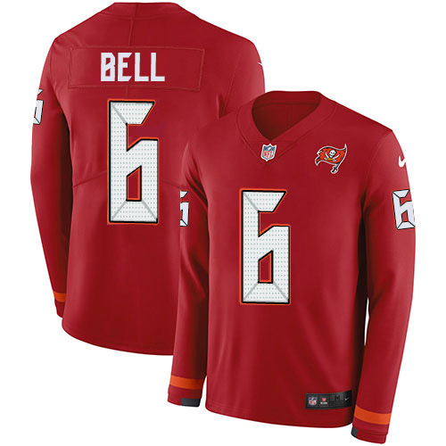 Tampa Bay Buccaneers #6 Le'Veon Bell Red Team Color Women's Stitched Limited Therma Long Sleeve Jersey Womens cheap jerseys for sale - CheapJerseys.Shop