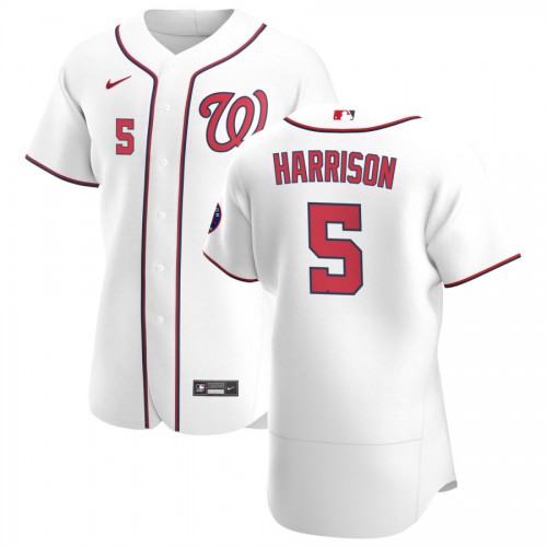 Washington Washington Nationals #5 Josh Harrison Men's White Home 2020 Authentic Player Jersey Men's cheap jerseys for sale - CheapJerseys.Shop