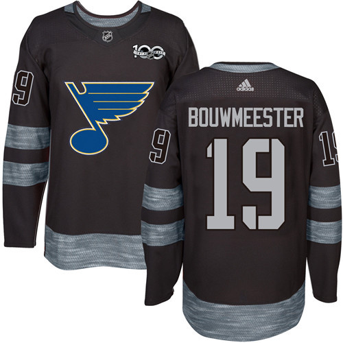 St. Louis Blues #19 Jay Bouwmeester Black 1917-2017 100th Anniversary Stitched Jersey Men's cheap jerseys for sale - CheapJerseys.Shop