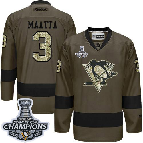 Pittsburgh Penguins #3 Olli Maatta Green Salute to Service 2017 Stanley Cup Finals Champions Stitched Jersey Men's cheap jerseys for sale - CheapJerseys.Shop