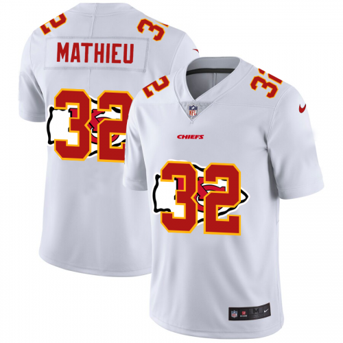 Kansas City Kansas City Chiefs #32 Tyrann Mathieu White Men's Team Logo Dual Overlap Limited Jersey Men's cheap jerseys for sale - CheapJerseys.Shop