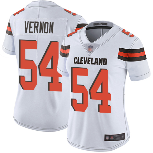 Cleveland Browns #54 Olivier Vernon White Women's Stitched Vapor Untouchable Limited Jersey Womens cheap jerseys for sale - CheapJerseys.Shop