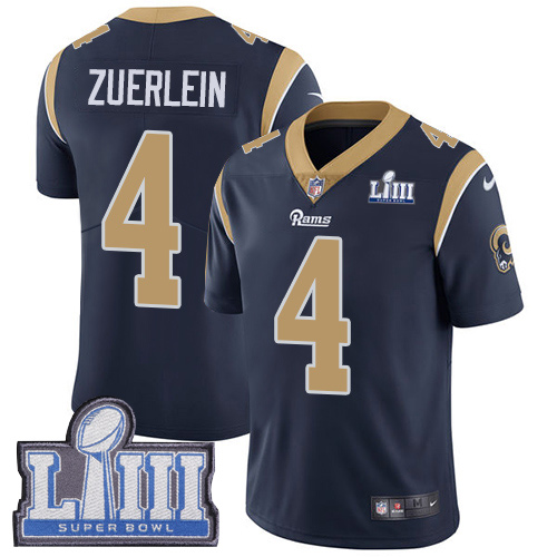 Los Angeles Rams #4 Greg Zuerlein Navy Blue Team Color Super Bowl LIII Bound Youth Stitched Vapor Untouchable Limited Jersey Youth cheap jerseys for sale - CheapJerseys.Shop