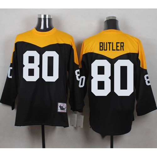 Mitchell And Ness 1967 Pittsburgh Steelers #80 Jack Butler Black/Yelllow Throwback Men's Stitched Jersey Men's cheap jerseys for sale - CheapJerseys.Shop