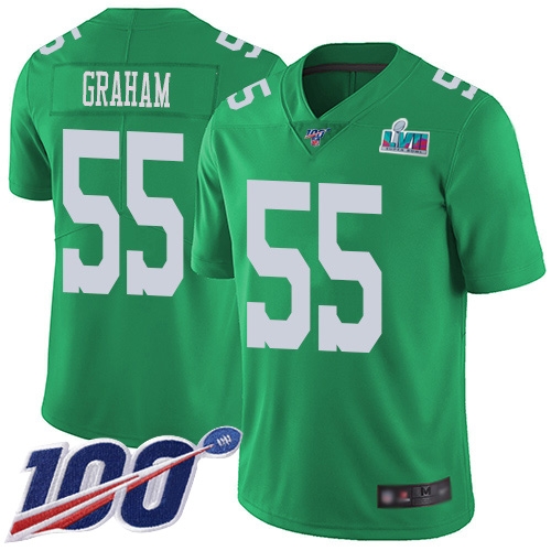 Eagles #55 Brandon Graham Green Super Bowl LVII Patch Men's Stitched Limited Rush 100th Season Jersey cheap jerseys for sale - CheapJerseys.Shop