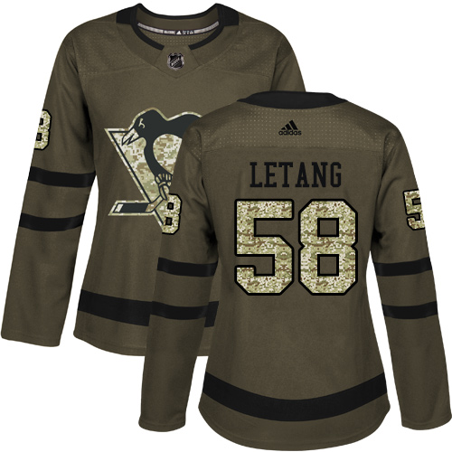 Pittsburgh Penguins #58 Kris Letang Green Salute to Service Women's Stitched Jersey Womens cheap jerseys for sale - CheapJerseys.Shop