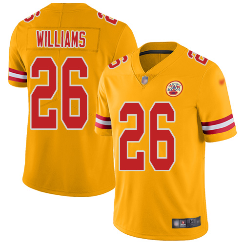 Kansas City Chiefs #26 Damien Williams Gold Youth Stitched Limited Inverted Legend Jersey Youth cheap jerseys for sale - CheapJerseys.Shop