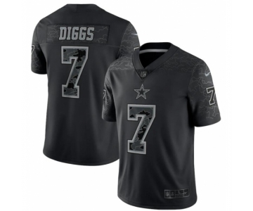 Men's Womens Youth Kids Dallas Cowboys #7 Trevon Diggs Black Reflective Limited Jersey cheap jerseys for sale - CheapJerseys.Shop