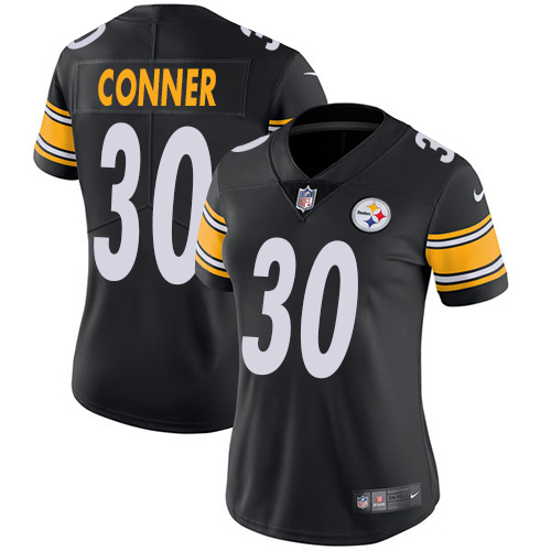 Pittsburgh Steelers #30 James Conner Black Team Color Women's Stitched Vapor Untouchable Limited Jersey Womens cheap jerseys for sale - CheapJerseys.Shop
