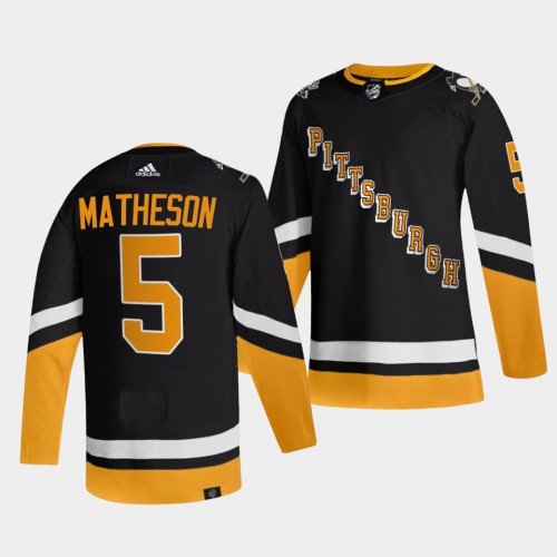 Pittsburgh Penguins #5 Mike Matheson Men's 2021-22 Alternate Authentic Jersey - Black Men's cheap jerseys for sale - CheapJerseys.Shop