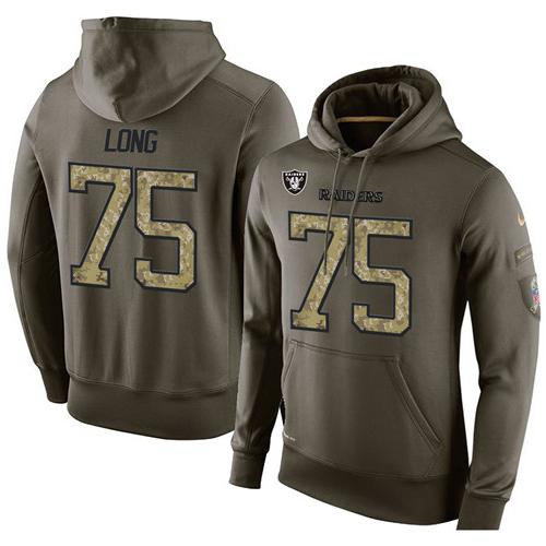 Men's Oakland Raiders #75 Howie Long Stitched Green Olive Salute To Service KO Performance Hoodie cheap jerseys for sale - CheapJerseys.Shop